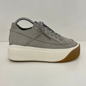 UGG EZ-Duzzit Platform Sneakers Gray Leather Chunky Lace Up Women 9.5 NWOT